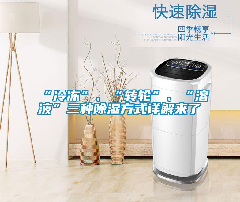 “冷冻”、“转轮”、“溶液”三种除湿方式详解来了