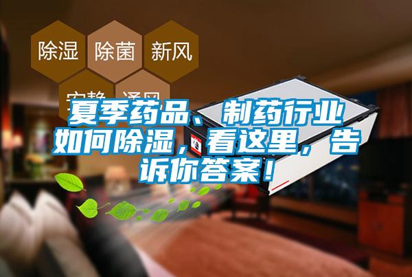 夏季药品、制药行业如何除湿，看这里，告诉你答案！