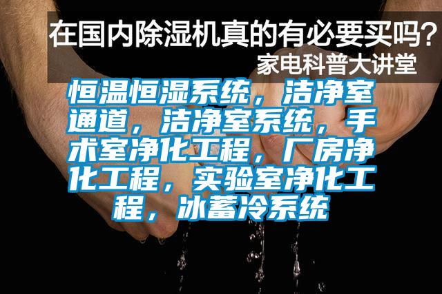 恒温恒湿系统，洁净室通道，洁净室系统，手术室净化工程，厂房净化工程，实验室净化工程，冰蓄冷系统