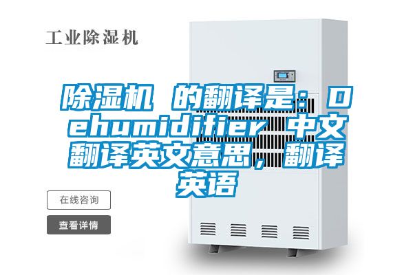 茄子视频懂你更多在线观看 的翻译是：Dehumidifier 中文翻译英文意思，翻译英语