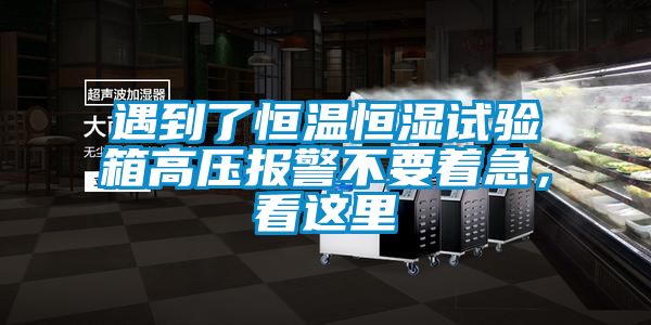 遇到了恒温恒湿试验箱高压报警不要着急，看这里